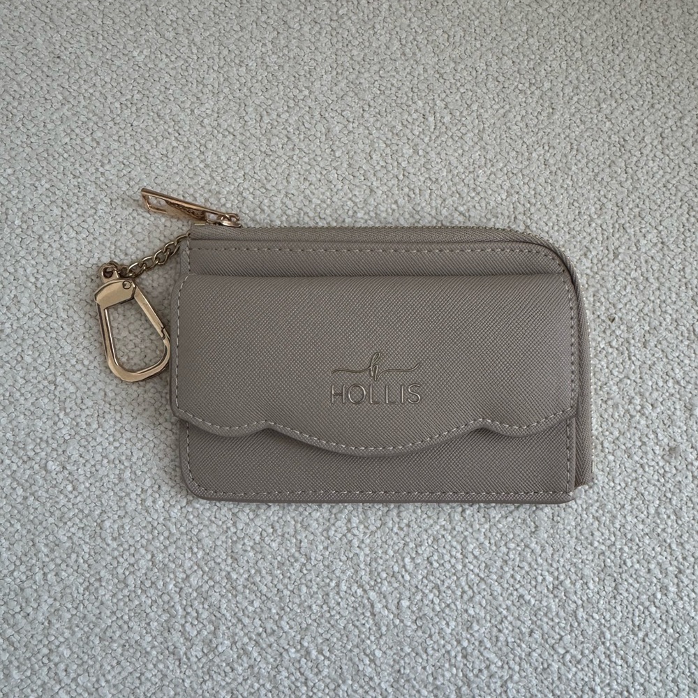 Hollis Taupe Card Holder with Gold Clip